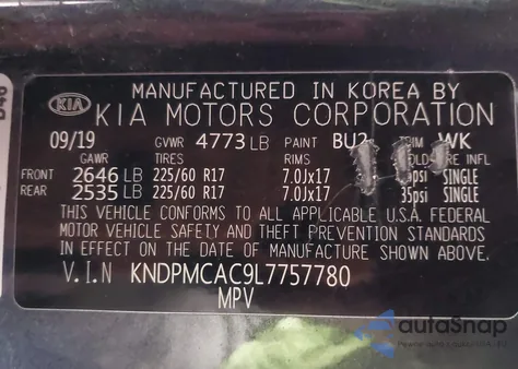 2020 Kia Sportage Lx from USA, damaged, VIN KNDPMCAC9L7757780